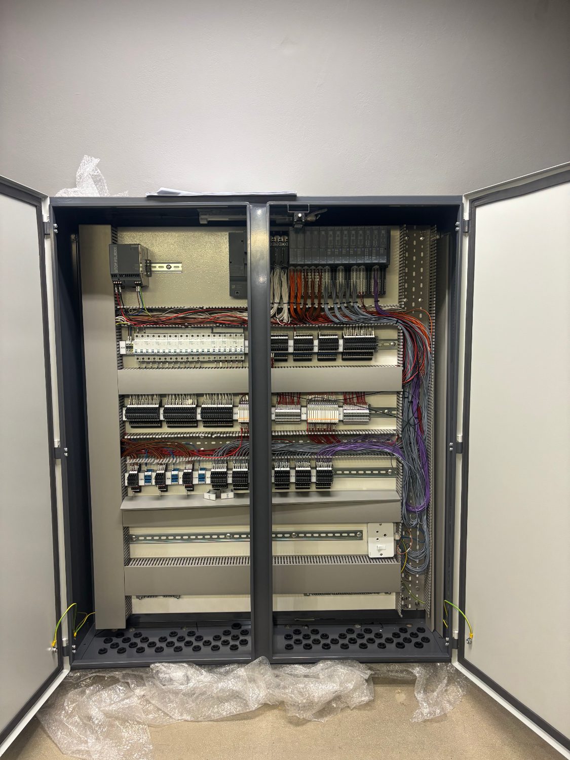 A finished, fully-wired control panel